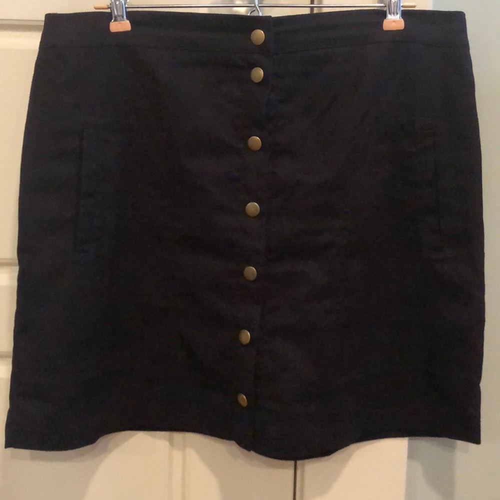 Black Faux Suede Skirt